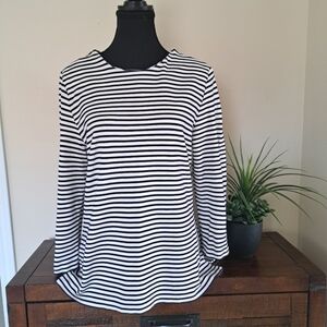 Autograph Striped Top Navy White Womens Medium Large UK 14 Nautical